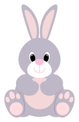 Fototapeta na wymiar Cute bunny icon. Cartoon sitting rabbit. Illustration of hare.