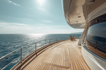 Yacht deck with view of the ocean