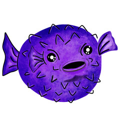 A round puffer fish with cute eyes and a  © ณัฐธิดา ยศักดิ์ศรี