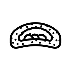 chicken bun food meal line icon vector. chicken bun food meal sign. isolated contour symbol black illustration