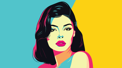 young woman pop art vector illustration