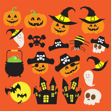 The Halloween cartoon design bundle vector image