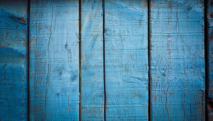 Old blue color wooden plank