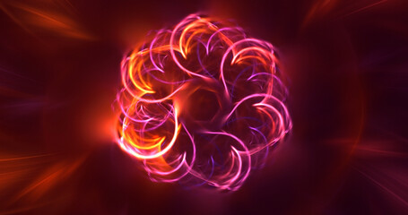 3D rendering abstract round hole light background