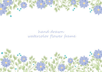 Fototapeta na wymiar 美しい水彩タッチの花のフレーム