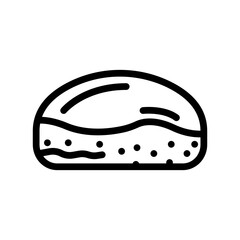 chocolate bun food meal line icon vector. chocolate bun food meal sign. isolated contour symbol black illustration