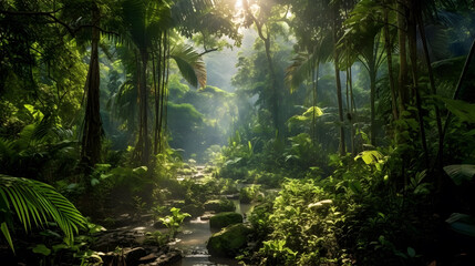 Fototapeta na wymiar jungle landscape GFX engine background wallpaper
