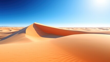 Fototapeta na wymiar Free photo orange sand dune desert with clear blue sky ai generated image,Generative AI