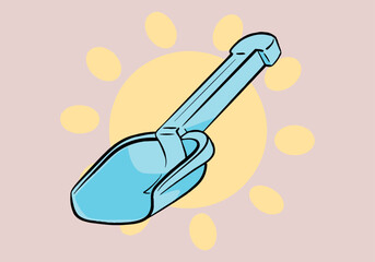 Hand drawn summer beach toys. Vector colorful beach toys.