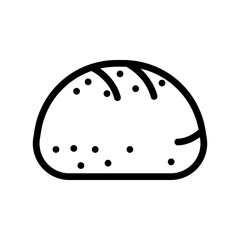 sourdough bun food meal line icon vector. sourdough bun food meal sign. isolated contour symbol black illustration