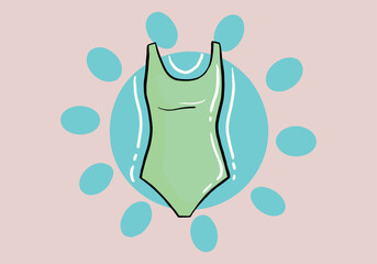 Bright colorful swimsuit. Beach female form.Swimsuits single icon in cartoon style vector symbol