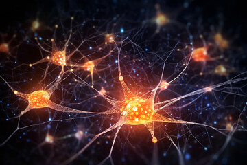 Fototapeta na wymiar neurons connecting and transmitting information