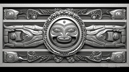 Front view, black and white tooled leather picture frame, coloring page style, thick lines, low detail, no shading,Generative AI
