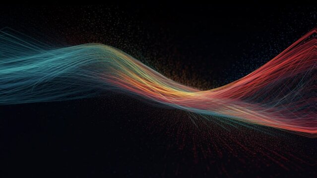 Venture through a cosmic data highway with our video of abstract information streaming through space - reworked generative AI