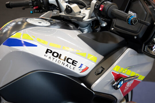 Police nationale crs motorcycle bmw patrol motorbike in france