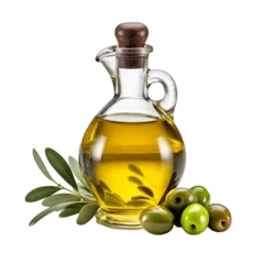 Fotobehang bottle of oil with olives © Aziz