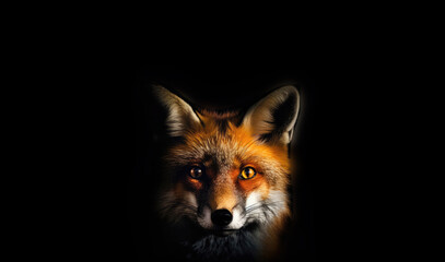 Portrait Of Fox Animal Minimalist Eternal Melancholy. Generative AI