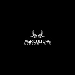 Agriculture wheat Logo Template icon isolated on transparent background