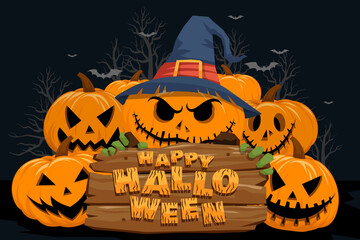 Happy Halloween (trick or treat) Poster for invitation for designer create banner or web page