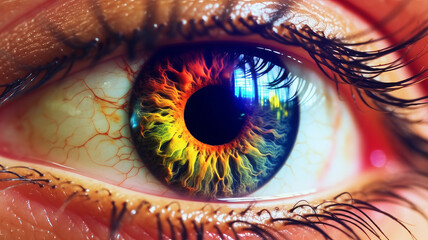 colorful all colors of the rainbow retina