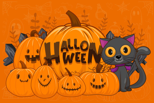 Happy Halloween (trick or treat) Poster for invitation for designer create banner or web page