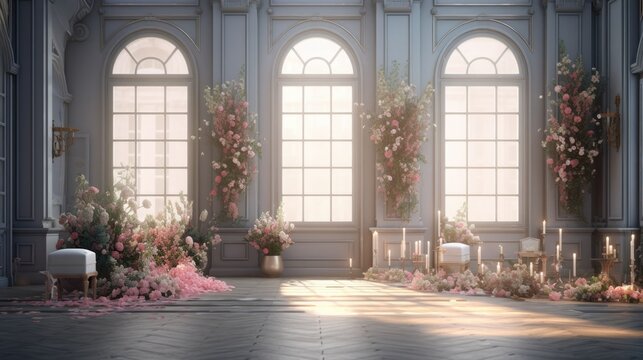 Beautiful flower backdrop for wedding