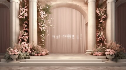 Fototapeta na wymiar Enchanting flower-themed wedding ambiance