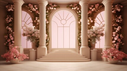 Wedding background adorned with gorgeous flowers