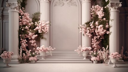 Fototapeta na wymiar Floral-infused wedding background