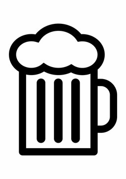 Glass of beer, pint, black web symbol, vector icon