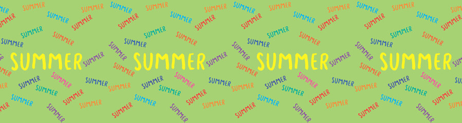 pattern. colorful inscription summer. template for overlaying on the surface. Horizontal image. Banner for insertion into site.