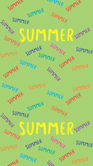 pattern. colorful inscription summer. template for overlaying on the surface. Vertical image