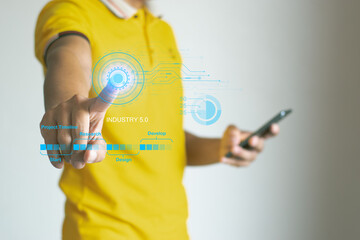 concept of the second industrial revolution 5 production process to be more efficient By working together between humans and intelligent robotic systems.