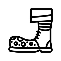 clown feet carnival vintage show line icon vector. clown feet carnival vintage show sign. isolated contour symbol black illustration