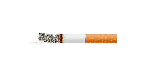 World No Tobacco Day, May 3. 3D Vector Illustration. Isolated on cut out PNG. Stop smoking concept for health. It looks like a cylindrical roll wrapped in paper. Normal sizes are shorter than 120 mm.	