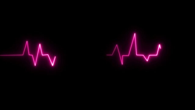 Neon light  heart rate looping animation background, 