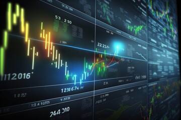 Chart stock market background. Generative AI