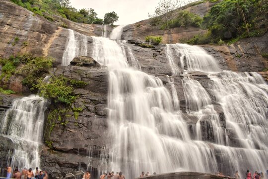 waterfall in the forest Courtallam