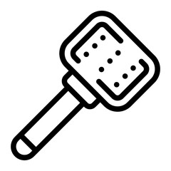 pet brush line icon