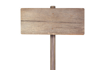 Old Wooden sign isolated on white background