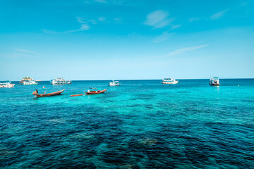 Obraz premium Bay and boat trips at Koh Tao
