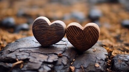 Fototapeta na wymiar HD wallpaper: love, heart, pair, hearts, lovers, wood, romantic, Valentine's Day, 