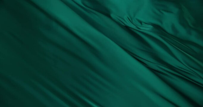 Slow Motion The waves of green silk movement