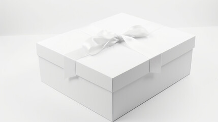 Elegant white gift box created with Generative Ai technology