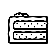 carrot cake slice food snack line icon vector. carrot cake slice food snack sign. isolated contour symbol black illustration