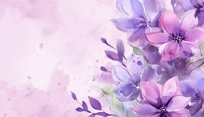 Obraz premium watercolor purple botanical background