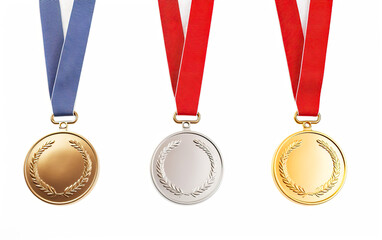 Champion gold silver and medals. Generative AI.