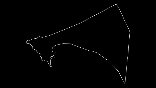 Dakar region map of Senegal outline animation
