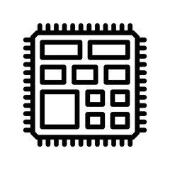 microcontroller electrical engineer line icon vector. microcontroller electrical engineer sign. isolated contour symbol black illustration