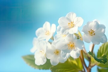 Naklejka na ściany i meble White cherry blossoms in spring. Generative AI.
